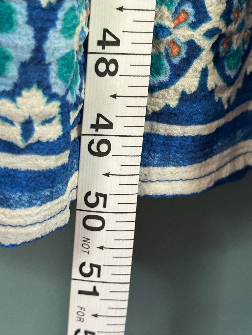 Fig & Flower Blue Boho Medallion Print Puff Sleeve Midi Dress Size L - Picture 5 of 12